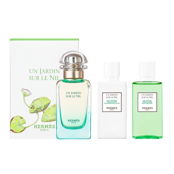 Hermes Un Jardin Sur Le Nil zestaw woda toaletowa spray 50ml + balsam do ciała 40ml + żel pod prysznic 40ml