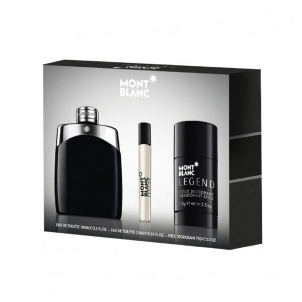 Mont Blanc Legend zestaw woda toaletowa spray 100ml + woda toaletowa 7.5ml + dezodorant sztyft 75ml