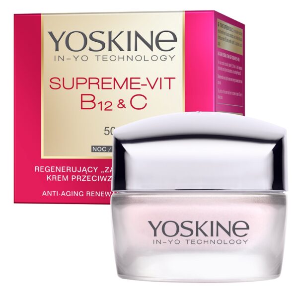 Yoskine Supreme-Vit B12 + C regenerujący krem przeciwzmarszczkowy do twarzy na noc 50+ 50ml