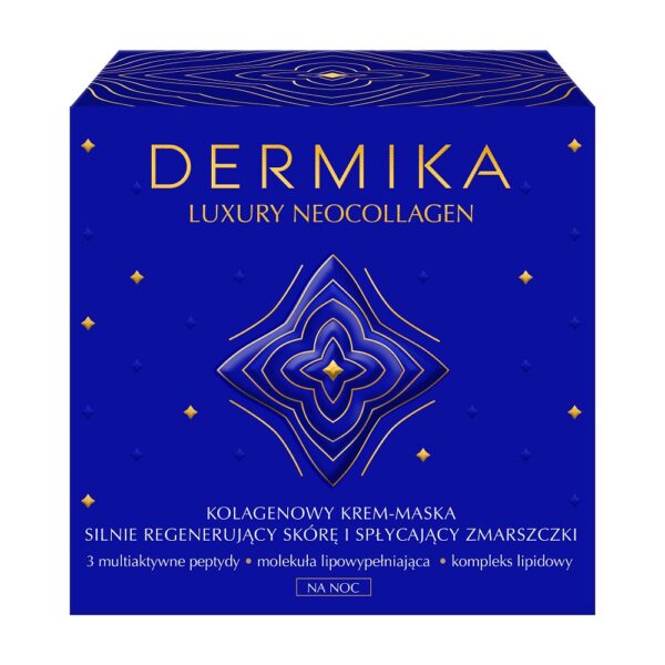 Dermika Luxury Neocollagen kolagenowy krem-maska do silnej regeneracji skóry i spłycania zmarszczek na noc 50ml