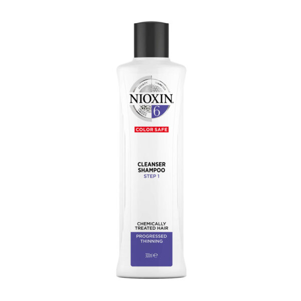 NIOXIN System 6 Cleanser Shampoo oczyszczający szampon do włosów po zabiegach chemicznych znacznie przerzedzonych 300ml