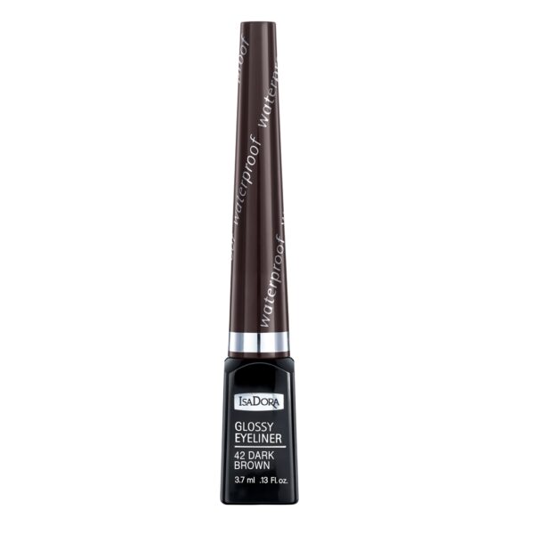 Isadora Glossy Eyeliner wodoodporny eyeliner w płynie 42 Dark Brown 3.7ml