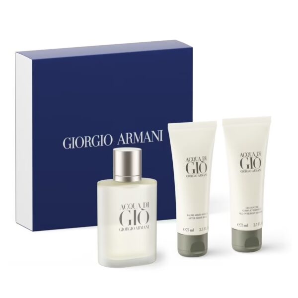 Giorgio Armani Acqua di Gio Pour Homme zestaw woda toaletowa spray 50ml + żel pod prysznic 75ml + balsam po goleniu 75ml