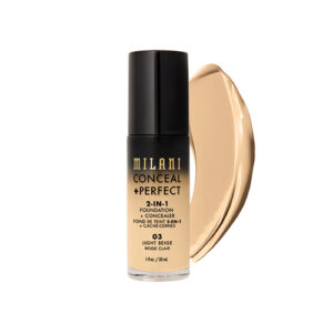 Milani Conceal + Perfect 2-in-1 Foundation + Concealer kryjący podkład do twarzy 03 Light Beige 30ml