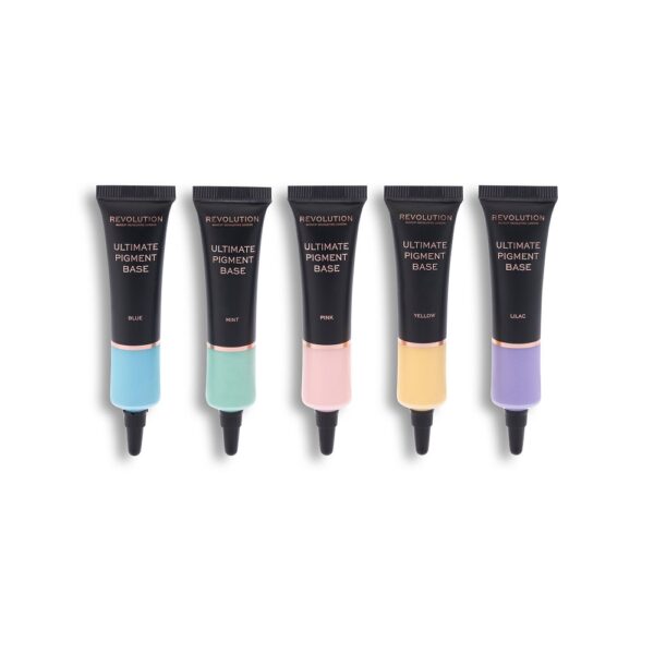 Makeup Revolution Ultimate Pigment Base Set zestaw baz pod cienie do powiek Blue + Mint + Pink + Yellow + Lilac 5x15ml