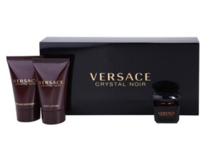 Versace Crystal Noir zestaw miniatura wody toaletowej 5ml + żel pod prysznic 25ml + balsam do ciała 25ml