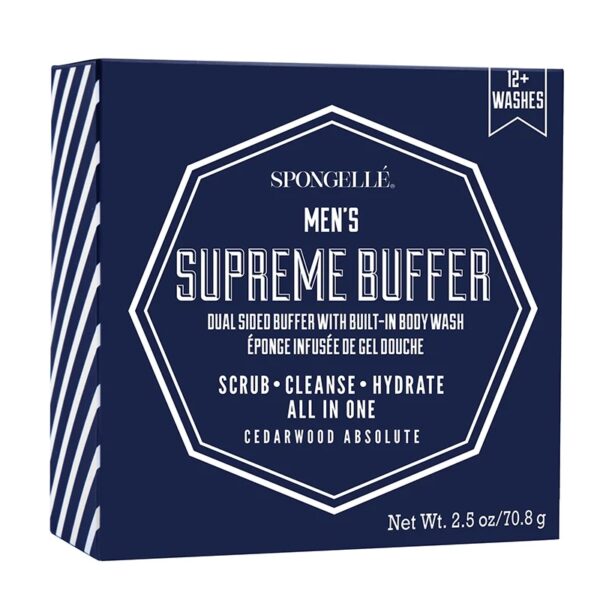 Spongelle 12+ Men's Buffer gąbka nasączona mydłem do mycia ciała Supreme