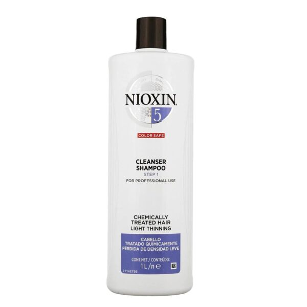 NIOXIN System 5 Cleanser Shampoo oczyszczający szampon do włosów lekko przerzedzonych i poddanych zabiegom chemicznym 1000ml