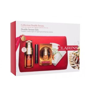 Clarins Double Serum Edit zestaw Double Serum serum do twarzy 30 ml + Wonder Perfect Mascara 4D tusz do rzęs 3ml + Double Serum Eye 7 Days serum pod oczy 7x0.9ml + kosmetyczka