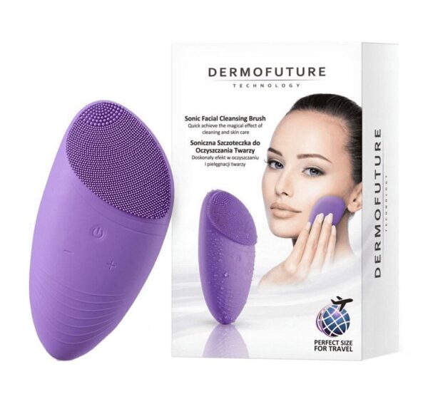 Dermofuture Sonic Facial Cleansing Brush mini szczoteczka soniczna do oczyszczania twarzy fioletowa