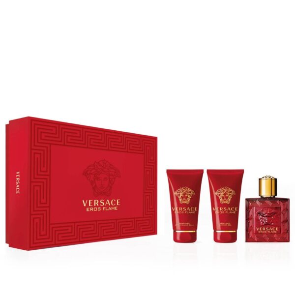 Versace Eros Flame zestaw woda perfumowana spray 50ml + żel pod prysznic 50ml + balsam po goleniu 50ml