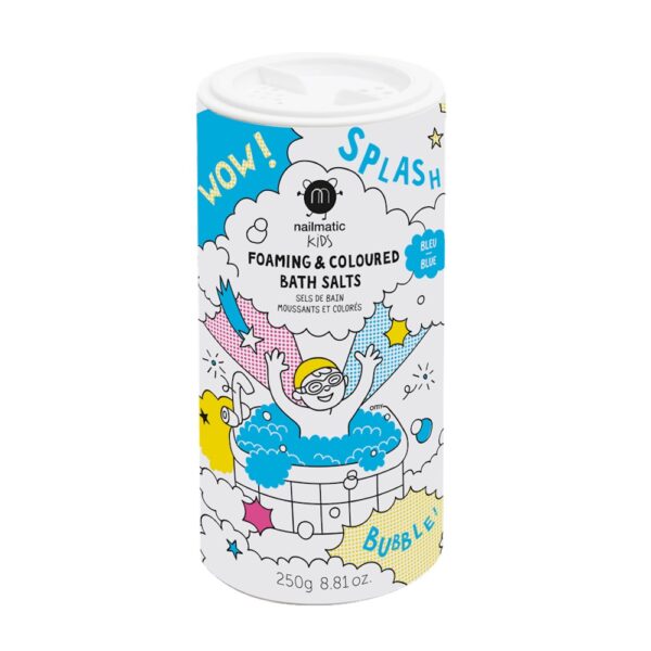 Nailmatic Kids Foaming & Coloured Bath Salts pieniąca się sól do kąpieli dla dzieci Blue 250g