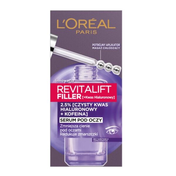 L'Oreal Paris Revitalift Filler [+Kwas Hialuronowy] serum pod oczy redukujące zmarszczki 20ml