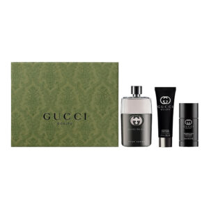 Gucci Guilty Pour Homme zestaw woda toaletowa spray 90ml + żel pod prysznic 50ml + dezodorant sztyft 75ml