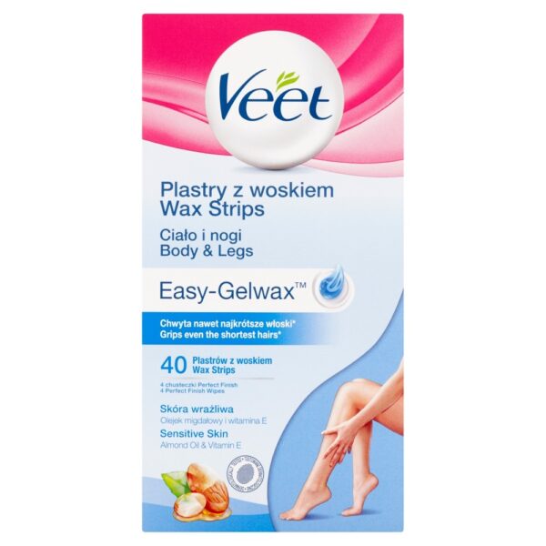 Veet plastry wosk do depilacji ciała skóra wrażliwa 40 szt