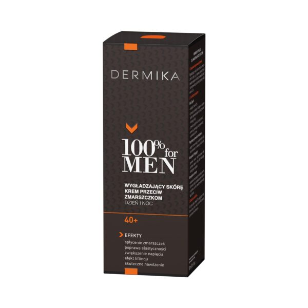 Dermika 100% for Men Cream 40+ wygładzający skórę krem przeciw zmarszczkom na dzień i na noc 50ml