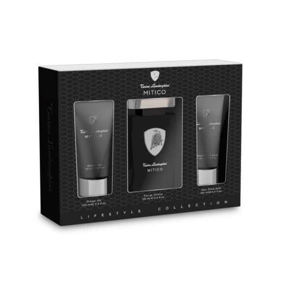 Tonino Lamborghini Mitico zestaw woda toaletowa spray 125ml + balsam po goleniu 100ml + żel pod prysznic 100ml