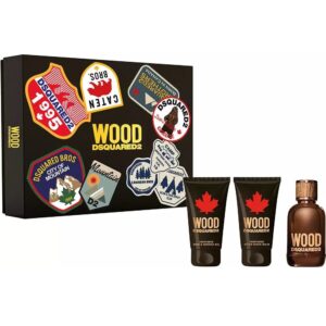 Dsquared2 Wood Pour Homme zestaw woda toaletowa spray 50ml + żel pod prysznic 50ml + balsam po goleniu 50ml