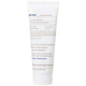 Korres Pomegranate Triple-Dose Resurfacing Mask maska do twarzy z kwasami AHA BHA i enzymami z granatu 75ml