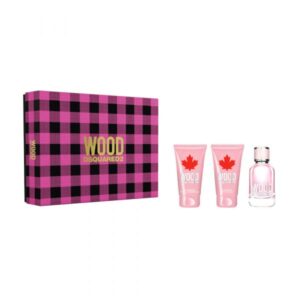 Dsquared2 Wood Pour Femme zestaw woda toaletowa spray 50ml + balsam do ciała 50ml + żel pod prysznic 50ml