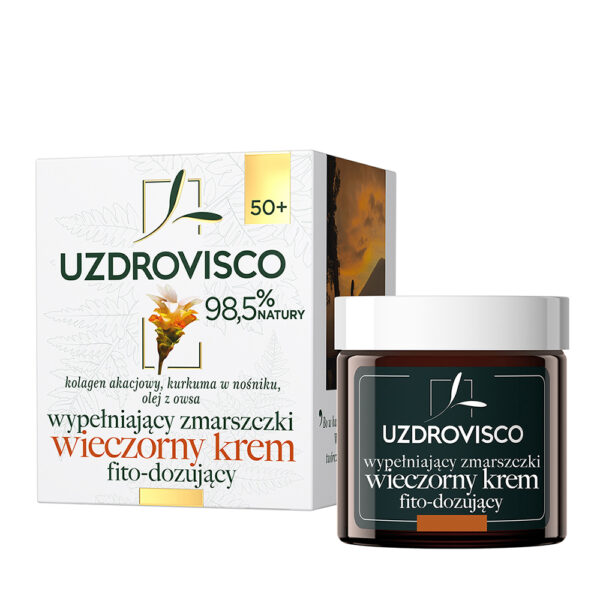 UZDROVISCO Kurkuma wypełniający zmarszczki wieczorny krem fito-dozujący 50ml