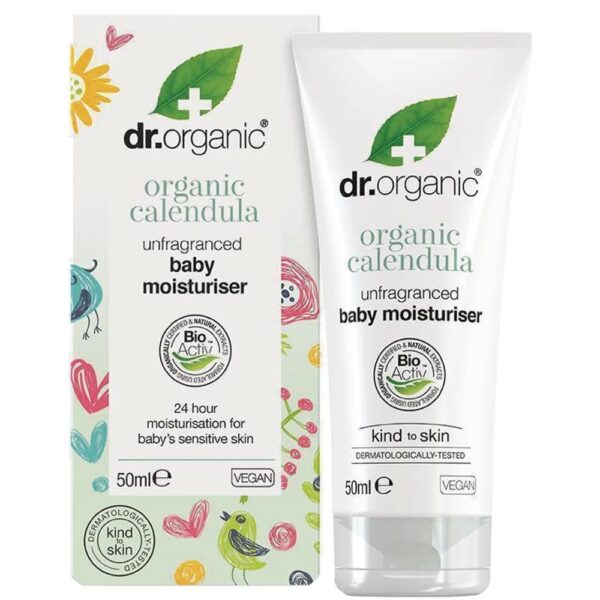 Dr.Organic Calendula Unfragranced Baby Moisturizer bezzapachowy delikatny krem nawilżający dla dzieci 50ml