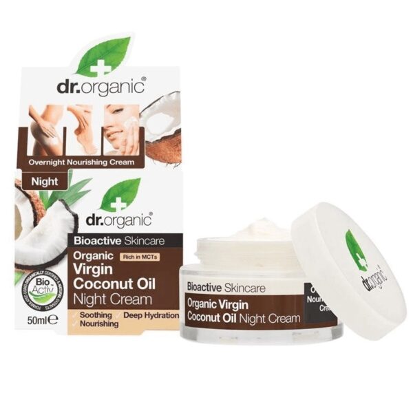 Dr.Organic Virgin Coconut Oil Night Cream intensywnie odżywczy krem na noc do skóry suchej 50ml