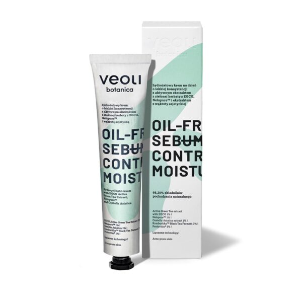 Veoli Botanica Oil-Free Sebum Control Moisturizer hydrożelowy krem na dzień z ekstraktem z zielonej herbaty 50ml