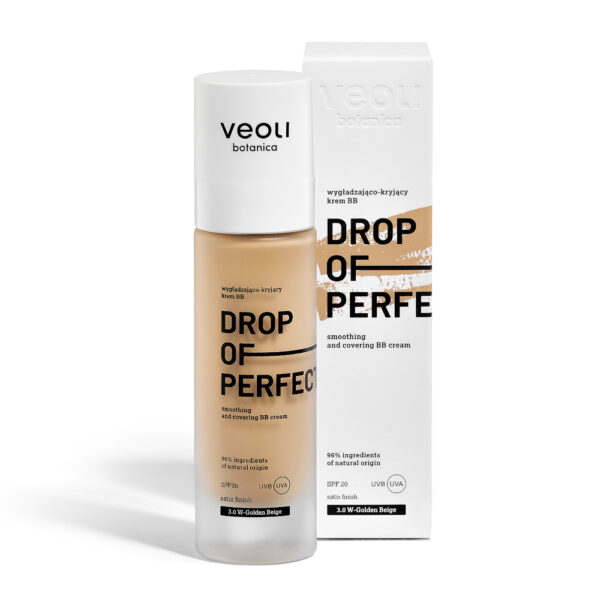 Veoli Botanica Drop Of Perfection SPF20 wygładzająco-kryjący krem BB o lekkiej formule 3.0 W-Golden Beige 30ml