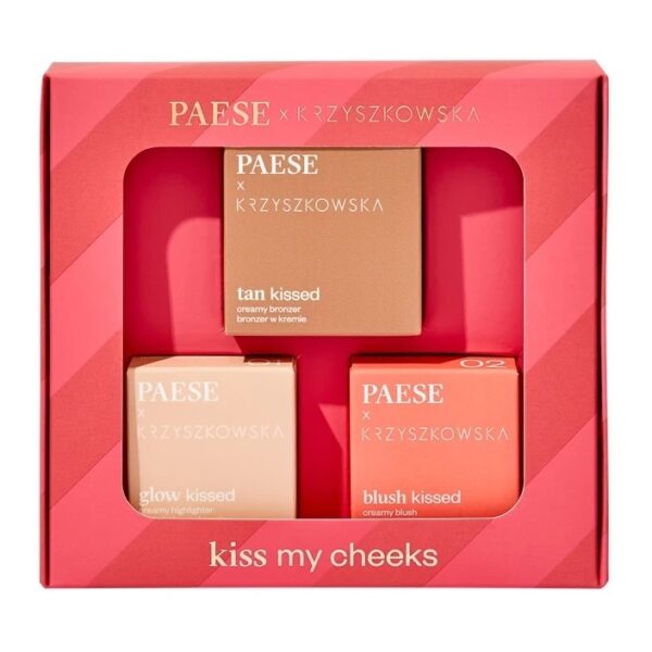 Paese Kiss My Cheeks 02 zestaw kremowy bronzer 12g + kremowy róż 4g + kremowy rozświetlacz 4g