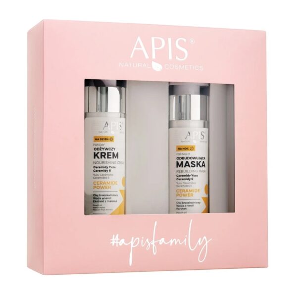 APIS Ceramide Power zestaw odżywczy krem na dzień 50ml + odbudowująca maska na noc 50ml