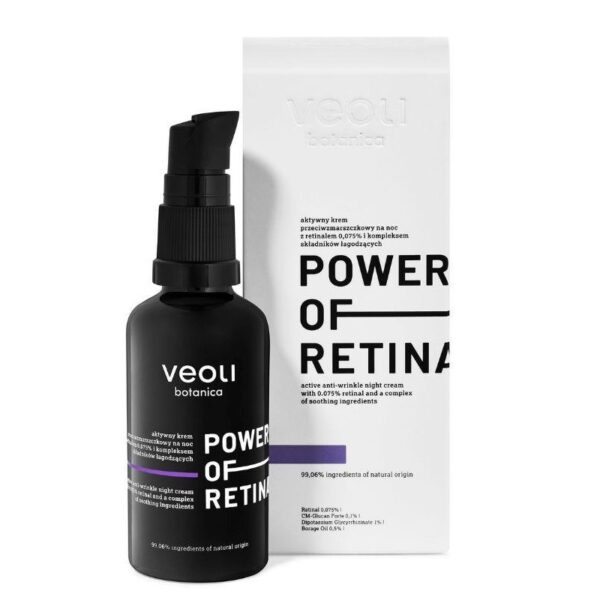 Veoli Botanica Power Of Retinal aktywny krem przeciwzmarszczkowy na noc z retinalem 0.075% i kompleksem składników łagodzących 40ml