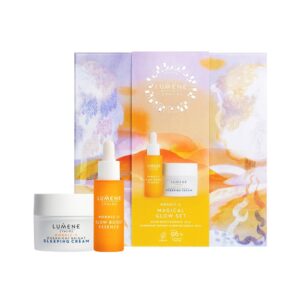 Lumene Nordic-C Valo Magical Glow zestaw Overnight Bright Sleeping Cream 50ml + Glow Boost Essence 30ml