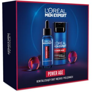 L'Oreal Paris Men Expert Power Age zestaw serum z kwasem hialuronowym 30ml + rewitalizujący krem nawilżający 50ml