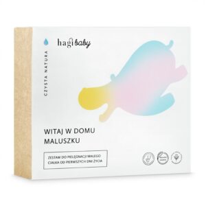 Hagi Baby Witaj w Domu Maluszku zestaw krem pod pieluszkę 50ml + oliwka do ciała 150ml + krem do buzi i ciała 50ml + mydło 100g + żel do ciała i włosów 250ml