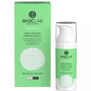 BasicLab Complementis lekka emulsja normalizująca z 3% kompleksu komórek macierzystych z noni i 1% glicyryzyny Redukcja i Balans 50ml