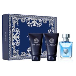 Versace Pour Homme zestaw woda toaletowa spray 50ml + balsam po goleniu 50ml + żel pod prysznic 50ml