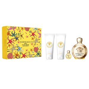 Versace Eros Pour Femme zestaw woda perfumowana spray 100ml + woda perfumowana 5ml + żel pod prysznic 100ml + balsam do ciała 100ml