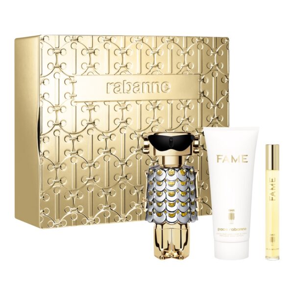 Paco Rabanne Fame zestaw woda perfumowana spray 80ml + woda perfumowana spray 10ml + balsam do ciała 100ml