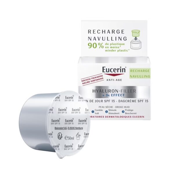 Eucerin Hyaluron-Filler + 3x Effect krem na dzień SPF15 do skóry suchej Refill 50ml