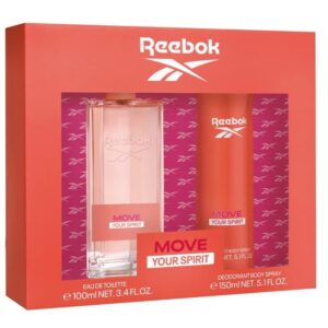 Reebok Move Your Spirit Women zestaw woda toaletowa spray 100ml + dezodorant spray 150ml