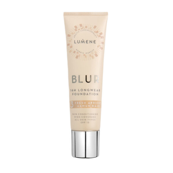 Lumene Blur 16h Longwear Foundation SPF15 wygładzający podkład do twarzy 3 Fresh Apricot 30ml