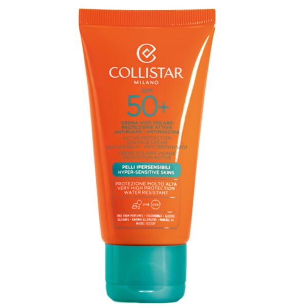 Collistar Active Protection Sun Face Cream SPF50+ aktywny krem ochronny do twarzy 50ml