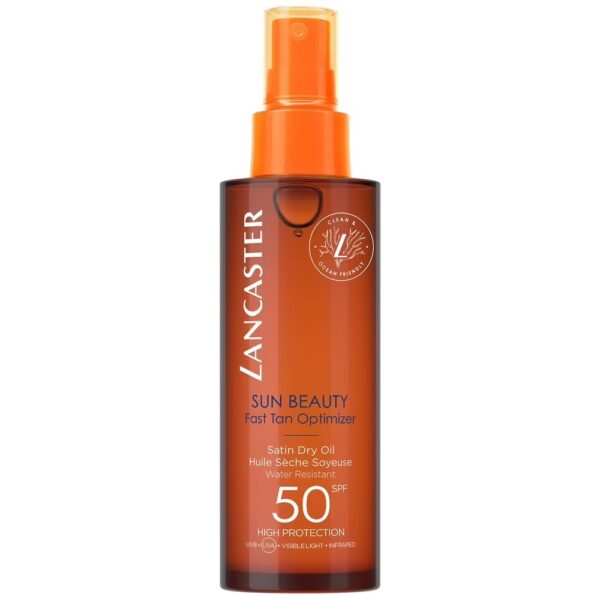 Lancaster Sun Beauty Fast Tan Optimizer Satin Dry Oil SPF50 suchy olejek przyspieszający opalanie 150ml