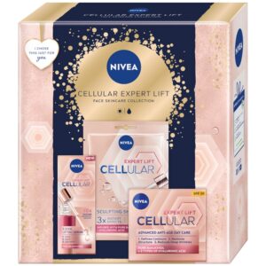 Nivea Cellular Expert Lift zestaw serum do twarzy 30ml + krem anti-age na dzień SPF30 50ml + chłodząco-modelująca maska w płachcie 1szt