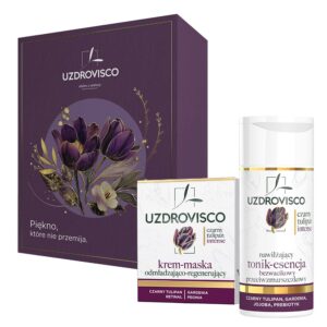 UZDROVISCO Czarny Tulipan Intense zestaw krem-maska odmładzająco-regenerujący 50ml + nawilżający tonik-esencja przeciwzmarszczkowy 150ml