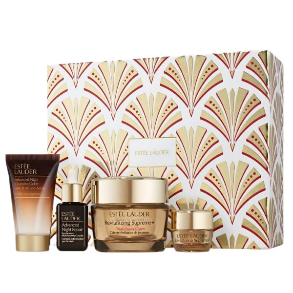 Estée Lauder Revitalizing Supreme+ zestaw rewitalizujący krem do twarzy 50ml + serum naprawcze 15ml + żel oczyszczający do twarzy na noc 30ml + krem pod oczy 5ml